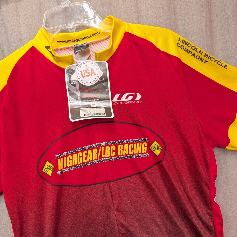 Louis Garneau Raglan Pro JE Cycling Jersey XXL Red Yellow Highgear LBC Racing